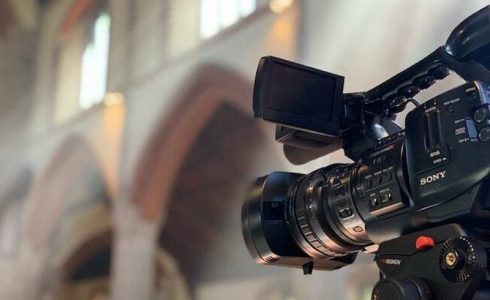 camera at funeral